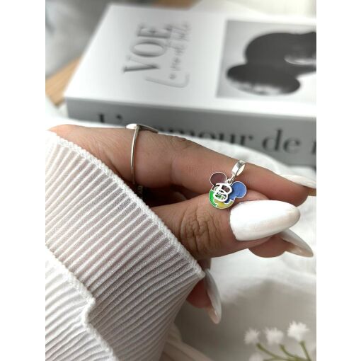 Berloque Mickey Autismo Letra Personalizável Prata 925