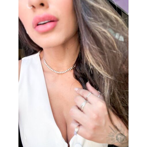 Choker de Prata Bola