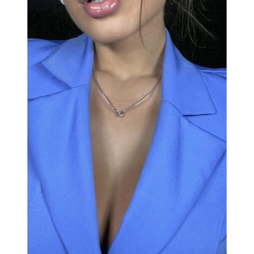 Choker de Prata Dois Aros Lisos