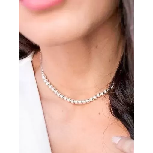 Choker de Prata Bola