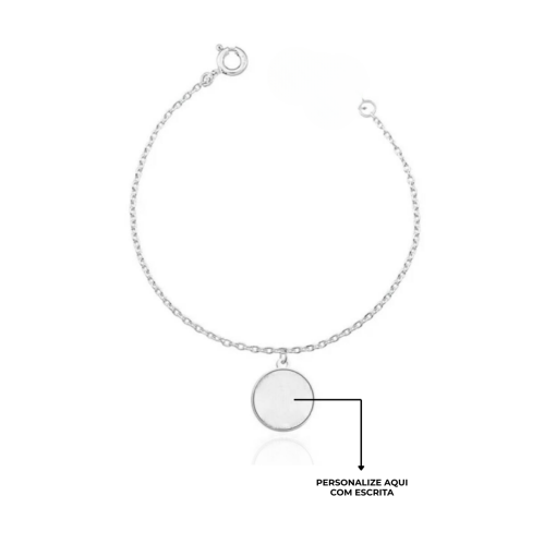 Pulseira Pingente Pendurado Personalizável Prata 925