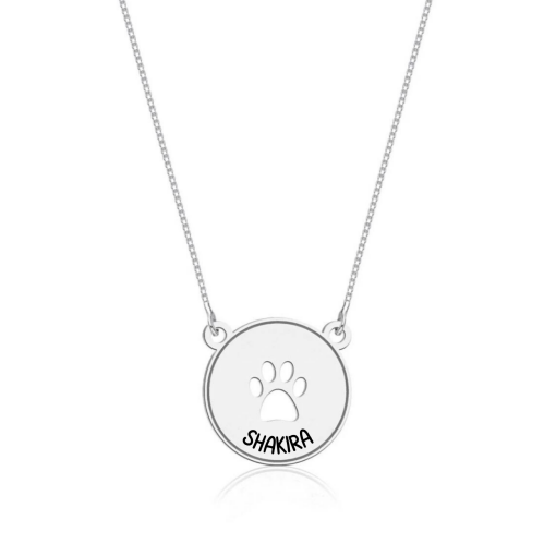 Colar de Prata Personalizável Redondo Patinha