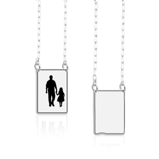 Escapulário Pai e Filhos Personalizável Prata 925