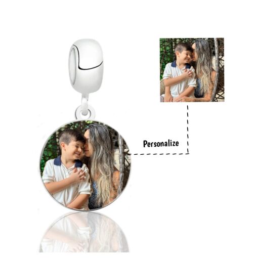 Berloque de Prata Personalizavél Foto Colorida