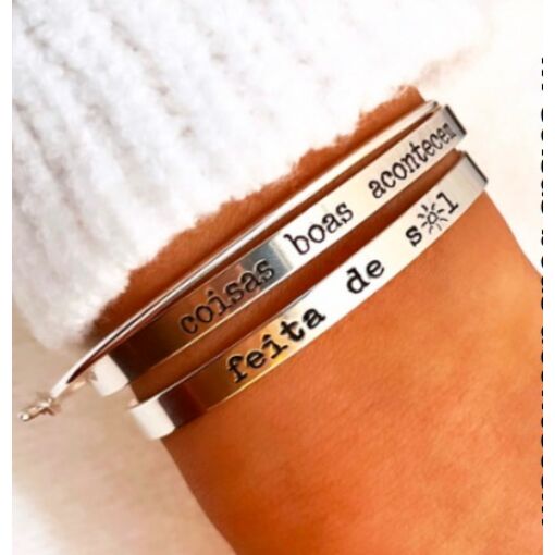 Bracelete de Prata Feita de Sol