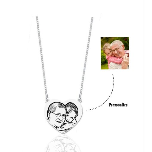 Colar Coração Foto Personalizável Prata 925