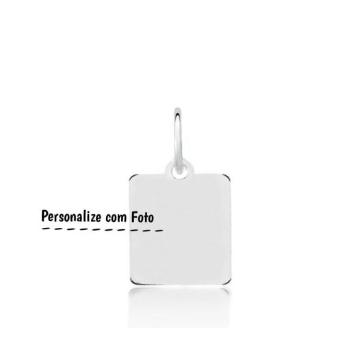 Pingente Quadrado 15mm Foto Personalizável Prata 925
