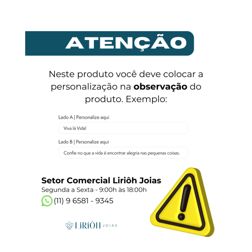 Escapulário Retangular Estrela Vazada Frase Personalizável Prata