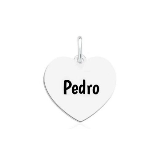 Pingente Coração 15mm Frase Personalizável Prata 925
