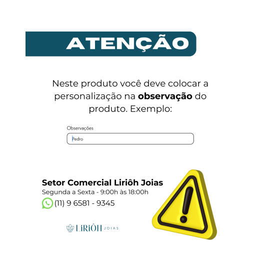 Pingente Coração 15mm Frase Personalizável Prata 925