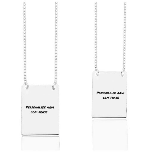Escapulário de Prata Personalizável Retangular