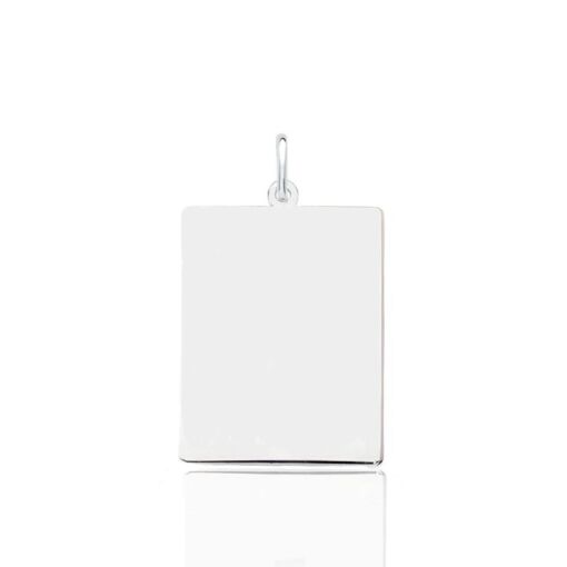 Pingente Retangular Liso Prata 925