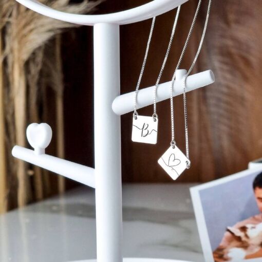 Escapulário de Prata Personalizável Quadrado Inicial