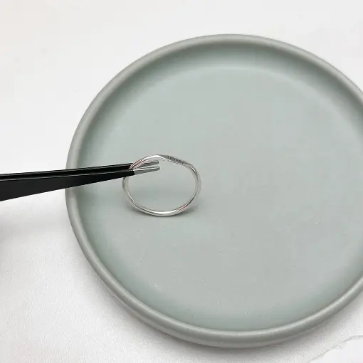 Anel de Prata Personalizável Reto Achatado