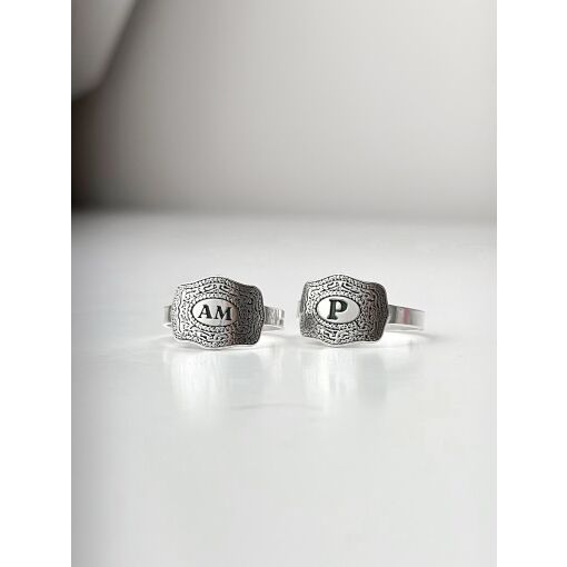 Anel de Prata Fivela Inicial Personalizável