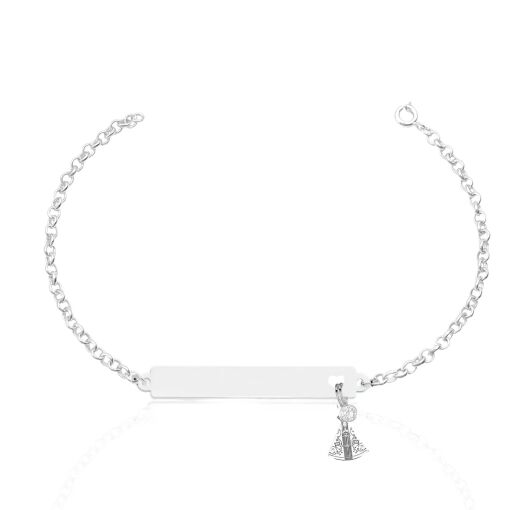 Pulseira Placa Patuá Ponto de Luz e Nossa Senhora Aparecida Prat