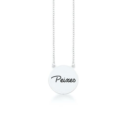 Colar Medalha Peixes Prata 925