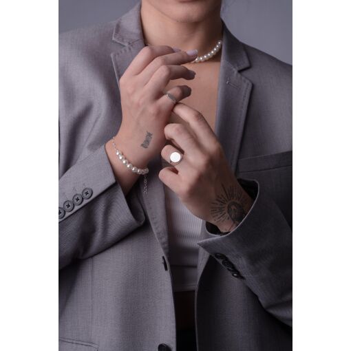 Pulseira com Pérola Prata 925