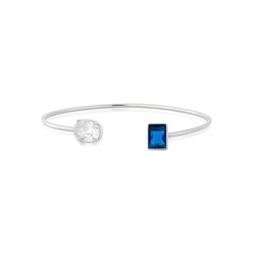 Bracelete de Prata Zircônia Oval e Retangular