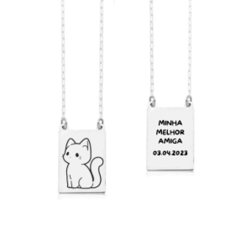 Escapulário de Prata Personalizável Desenho e Escrita