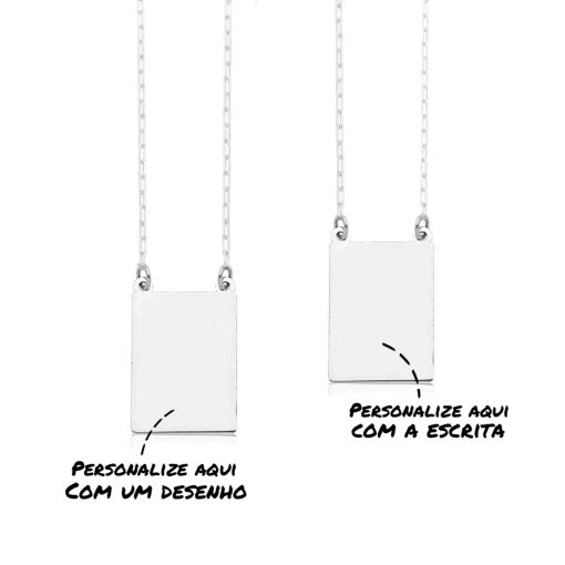 Escapulário de Prata Personalizável Desenho e Escrita