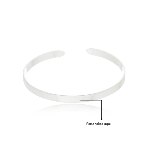 Bracelete de Prata Personalizável com Escrita