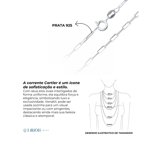 Corrente de Prata Cartie 80cm