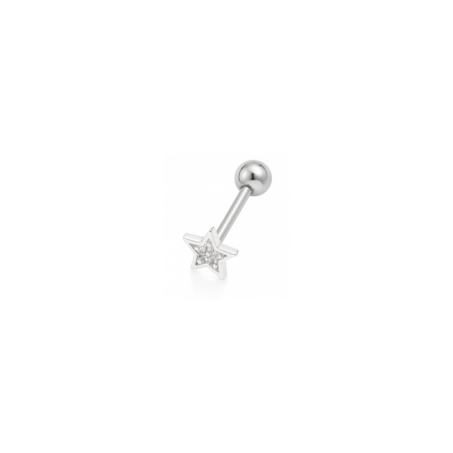 Piercing de Prata Estrela Zircônia