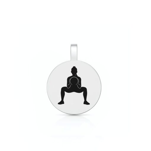 Pingente de Prata Patuá Cross Training Sumo Squat