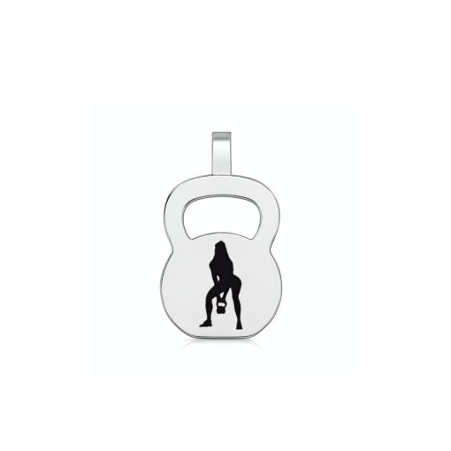 Berloque de Prata Kettlebell Cross Training Agachamento Kettlebe