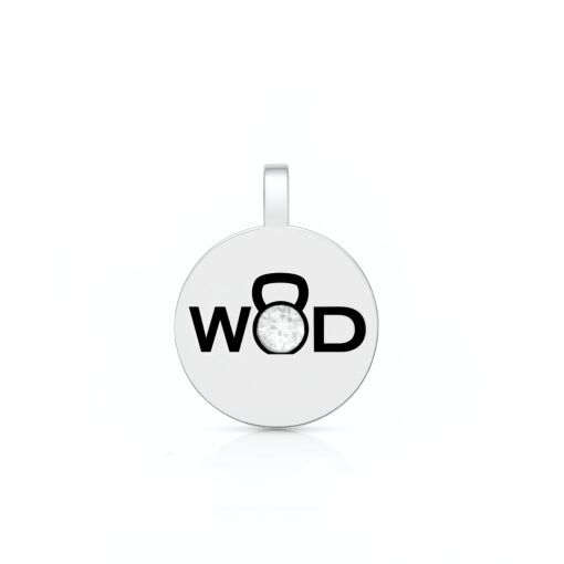 Pingente de Prata Cross Training WOD Zircônia