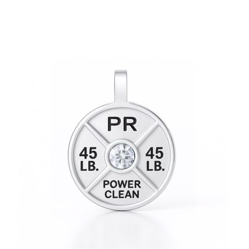 Pingente de Prata Personalizável Cross Training Anilha Zircônia