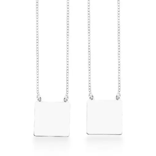 Escapulário de Prata Quadrado Liso