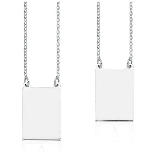 Escapulário de Prata Retangular Liso