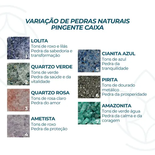 Pingente de Prata Caixa Concha Estamparia e Pedra Natural