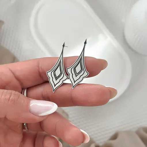 Brinco de Prata Gota Arabesco