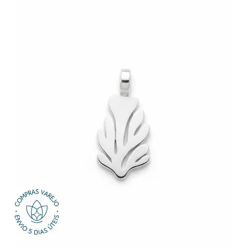 Pingente de Prata Alga Marinha