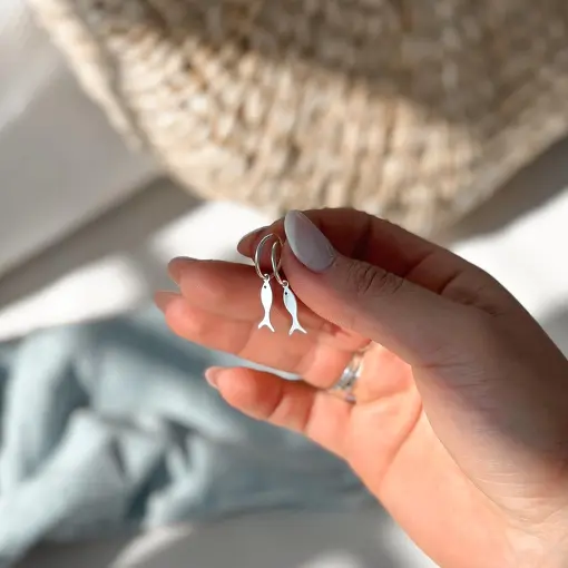 Brinco de Prata Argola Peixe