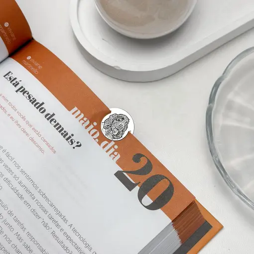 Marca Página de Prata Personalizável Redondo Foto