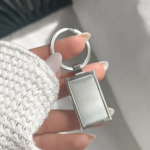 Chaveiro de Metal Retangular Personalizável