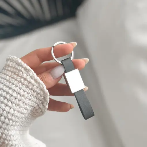 Chaveiro de Metal Courino Caixa Retangular Personalizável