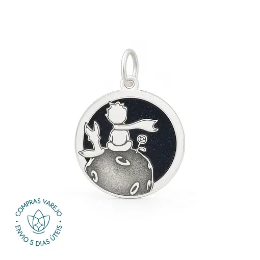 Pingente de Prata O Pequeno Principe Pedra da Estrela