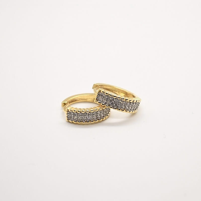 BRINCO ARGOLA 2 LINHAS DE ZIRCONIAS