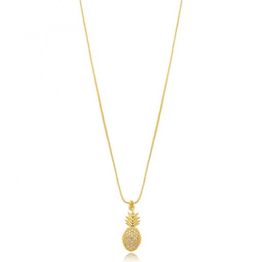 COLAR ABACAXI CRAVEJADO DOURADO