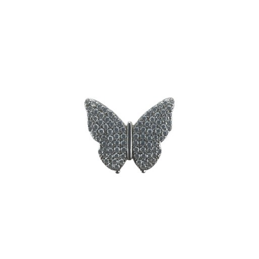 CHARM BORBOLETA ZIRCÔNIAS BRANCAS