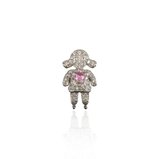 CHARM MENINA CORAÇÃO ROSA