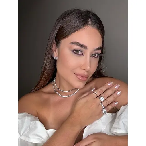 COLAR RIVIERA 2.5MM 3 GARRAS 38CM EM PRATA 925