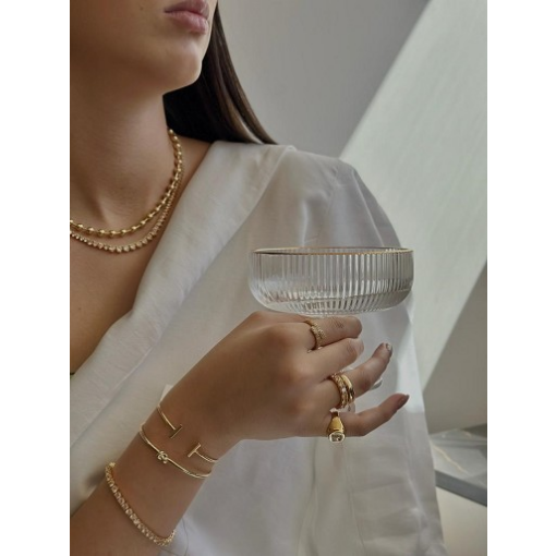 BRACELETE NÓ CENTRAL DOURADO