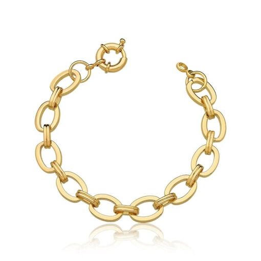PULSEIRA COM ELOS LISOS E FECHO BOIA BANHADA A OURO
