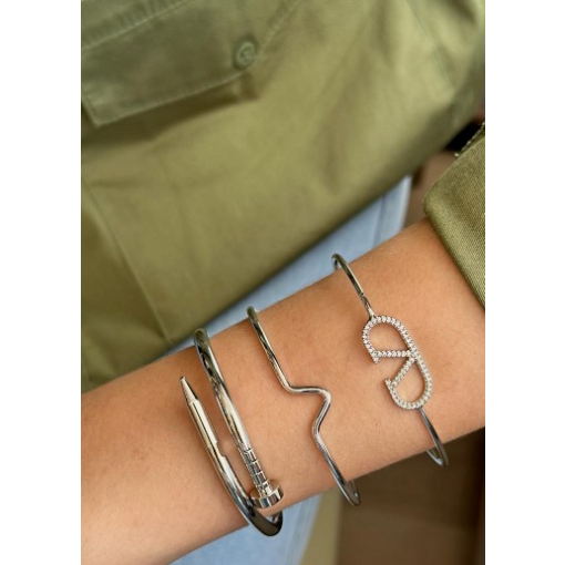 BRACELETE PREGO RÓDIO BRANCO